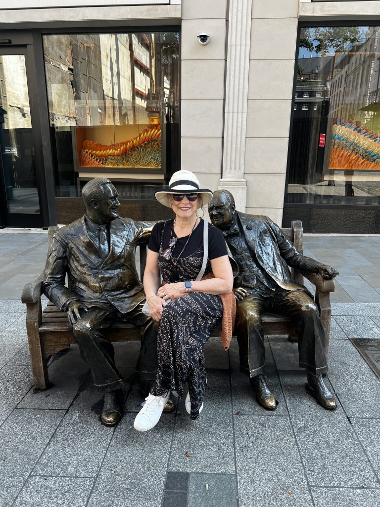 The author with sculpture in London