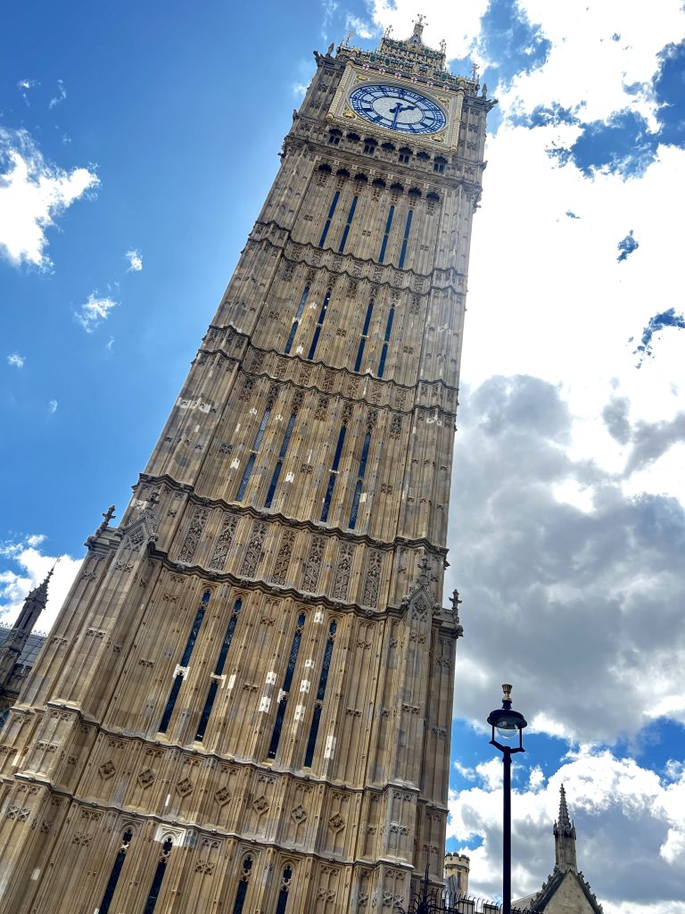 Iconic clock tower in London