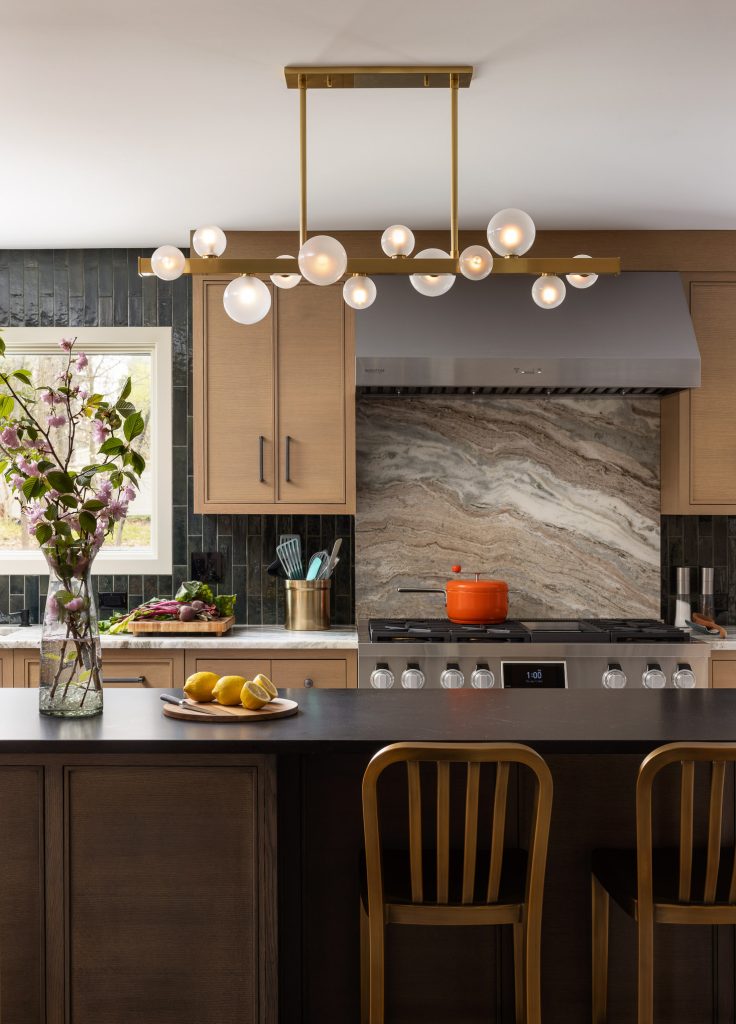 Twist on mid century modern kitchen with luxury level appliances